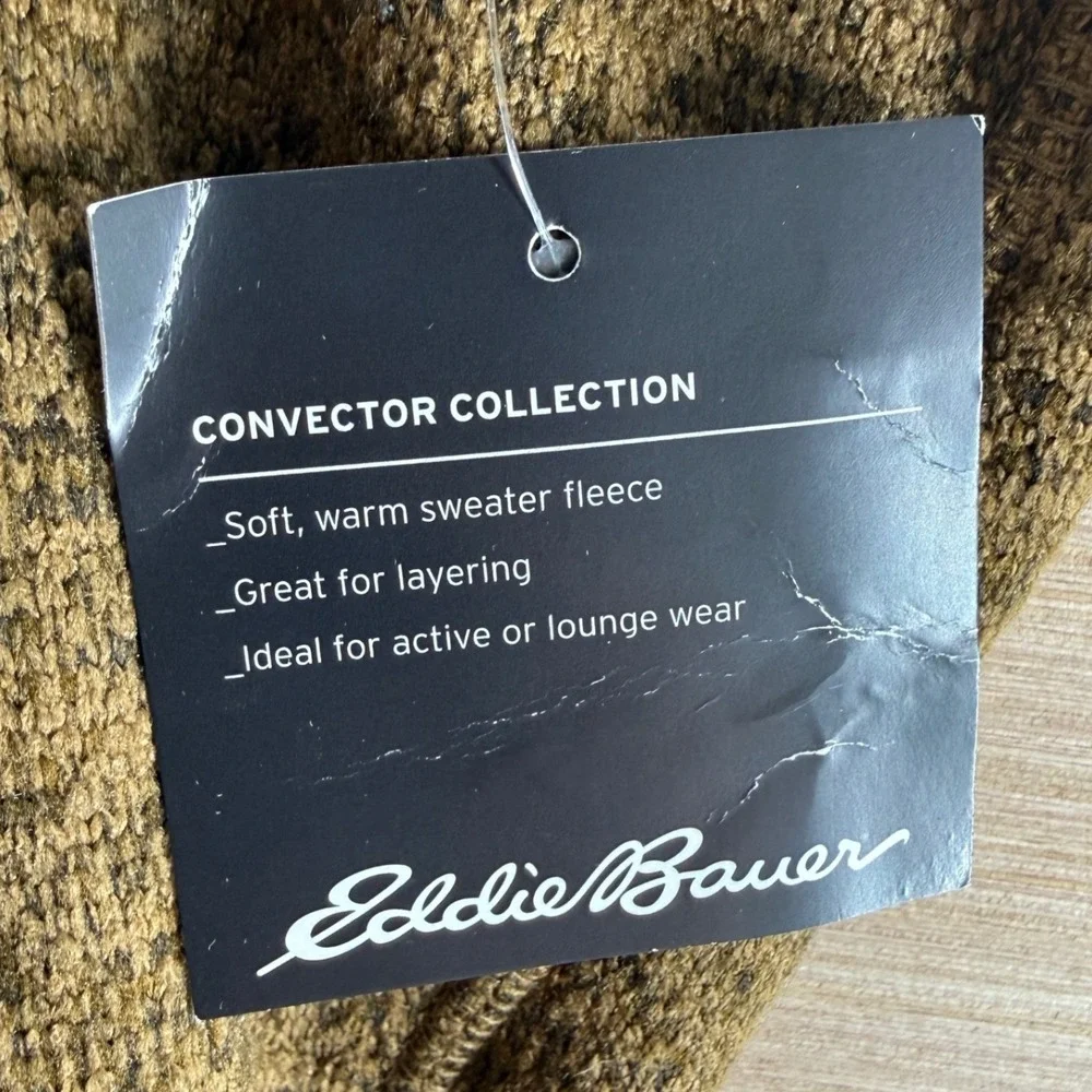 NWT Eddie Bauer Convector 2.0 Mens XXL Sweater Fleece Quarter Zip Aged Brass